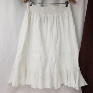 White Summer Spring Midi Skirt